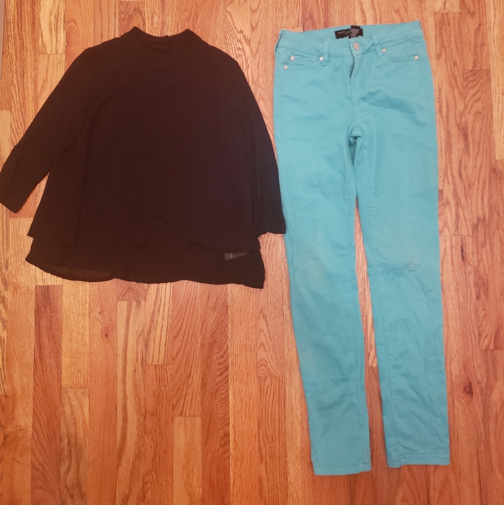 Teal Jegging outfit